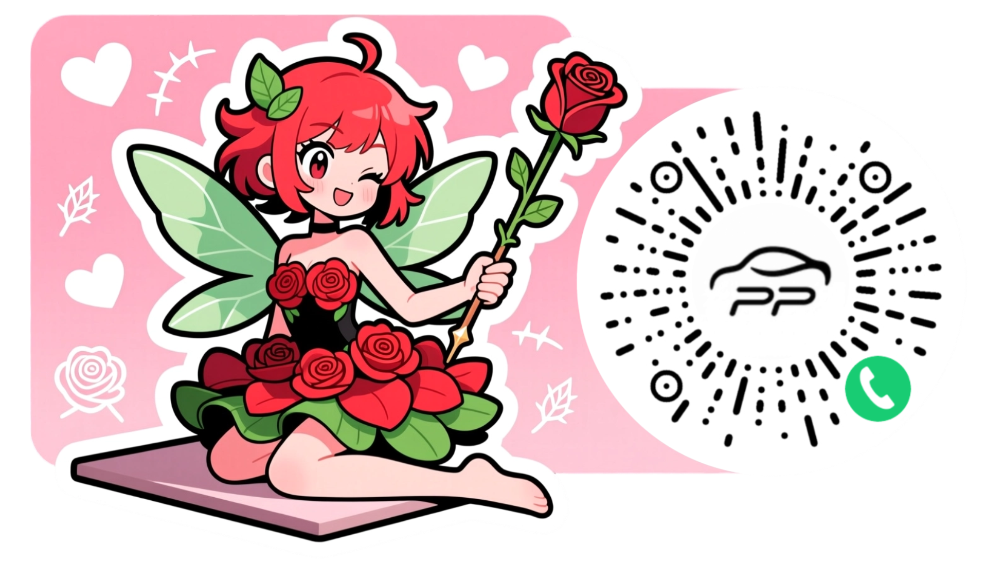 玫瑰挪车码效果图